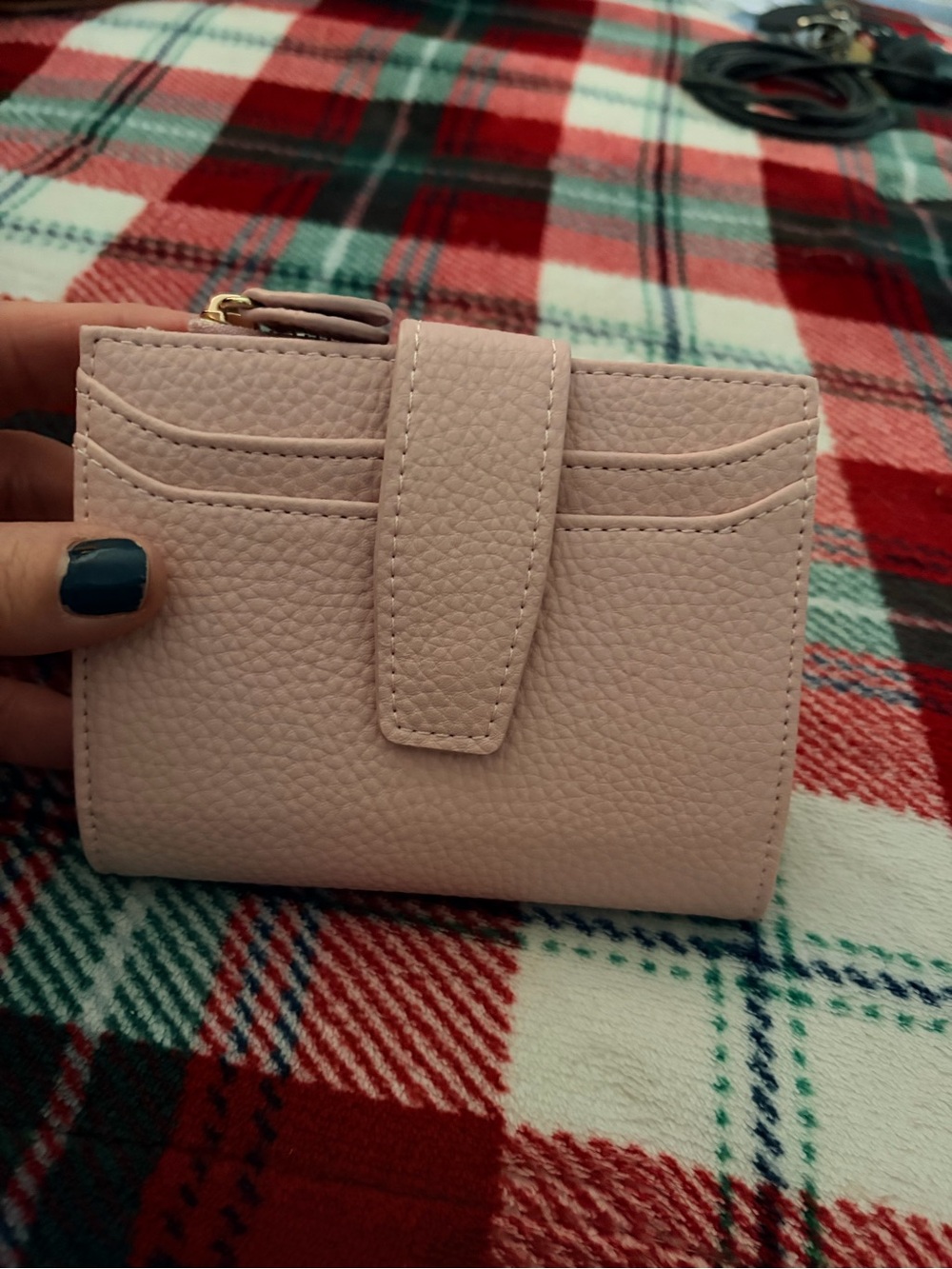 Women's Compact Leather Card Wallet - Blush Pink